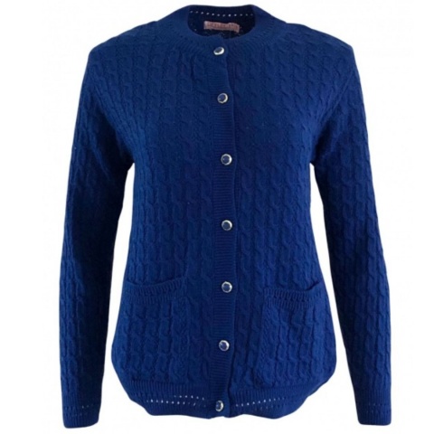Reflect Royal Blue Cable Knit Cardigan